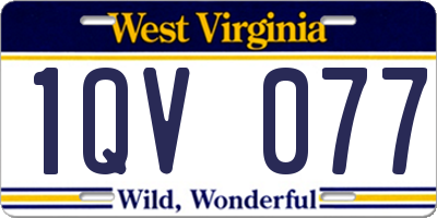 WV license plate 1QV077