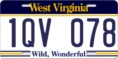 WV license plate 1QV078