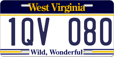 WV license plate 1QV080