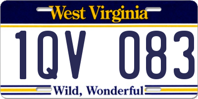 WV license plate 1QV083