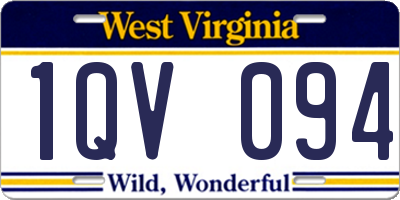 WV license plate 1QV094