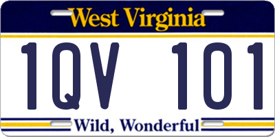 WV license plate 1QV101