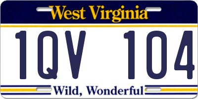 WV license plate 1QV104