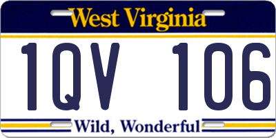 WV license plate 1QV106