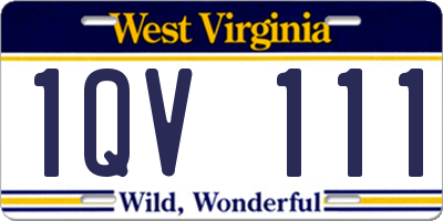 WV license plate 1QV111
