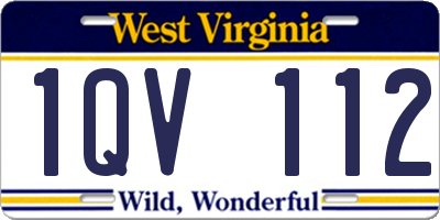 WV license plate 1QV112