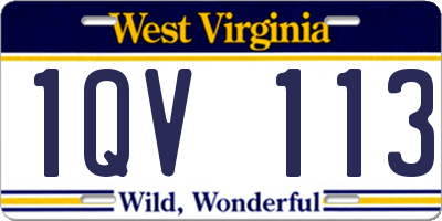 WV license plate 1QV113