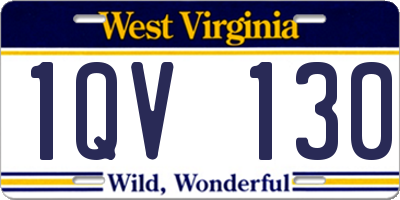 WV license plate 1QV130