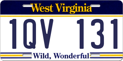 WV license plate 1QV131