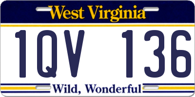 WV license plate 1QV136