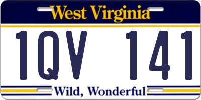 WV license plate 1QV141