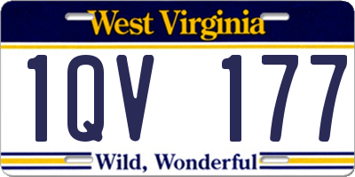 WV license plate 1QV177