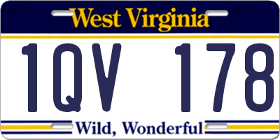 WV license plate 1QV178