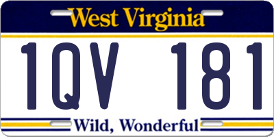WV license plate 1QV181