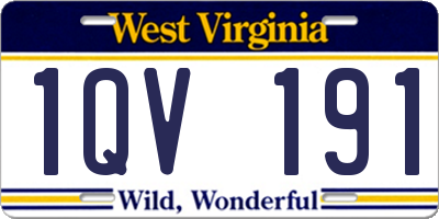 WV license plate 1QV191