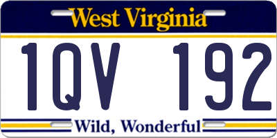 WV license plate 1QV192