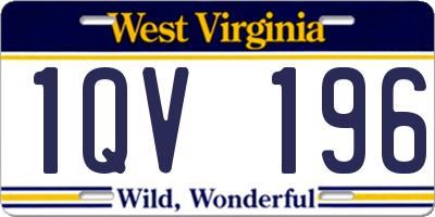 WV license plate 1QV196