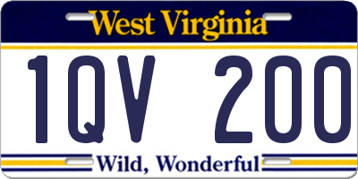 WV license plate 1QV200