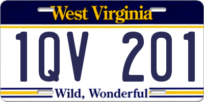 WV license plate 1QV201