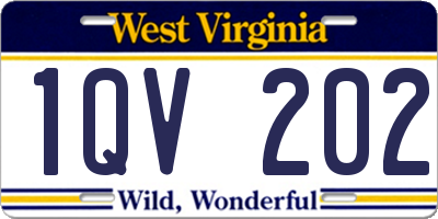 WV license plate 1QV202