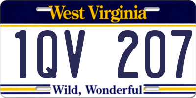 WV license plate 1QV207