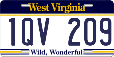 WV license plate 1QV209