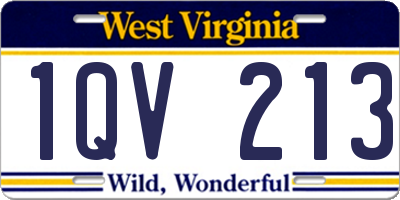 WV license plate 1QV213