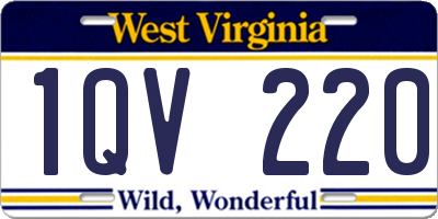 WV license plate 1QV220