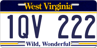 WV license plate 1QV222