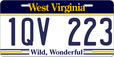 WV license plate 1QV223