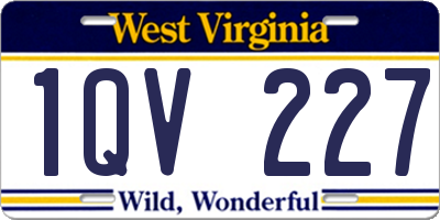 WV license plate 1QV227