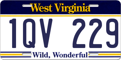 WV license plate 1QV229