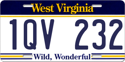 WV license plate 1QV232