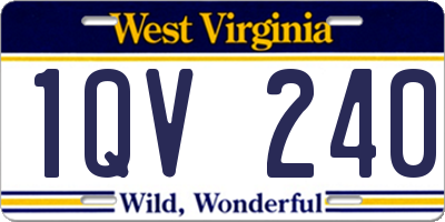 WV license plate 1QV240