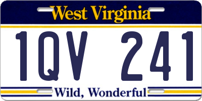 WV license plate 1QV241