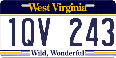 WV license plate 1QV243