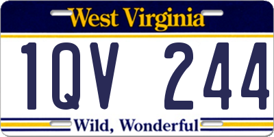 WV license plate 1QV244
