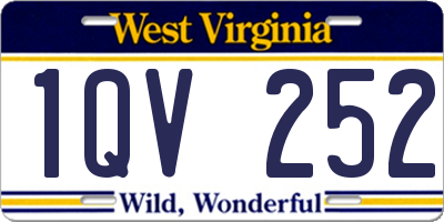 WV license plate 1QV252