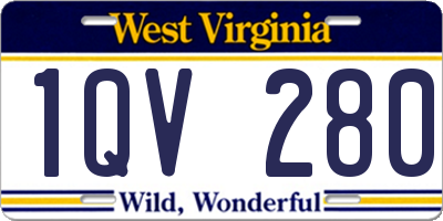 WV license plate 1QV280