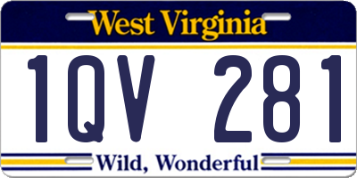 WV license plate 1QV281