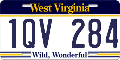 WV license plate 1QV284