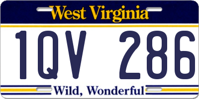 WV license plate 1QV286