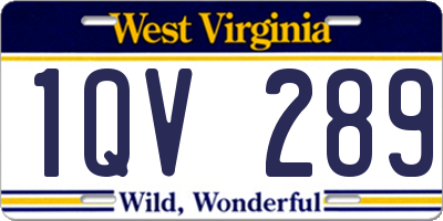 WV license plate 1QV289