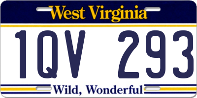 WV license plate 1QV293