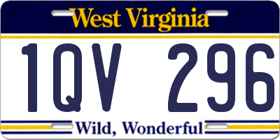 WV license plate 1QV296