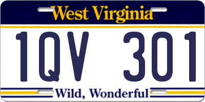 WV license plate 1QV301