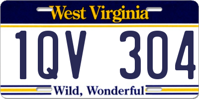 WV license plate 1QV304