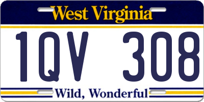 WV license plate 1QV308