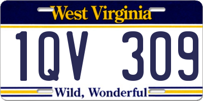 WV license plate 1QV309