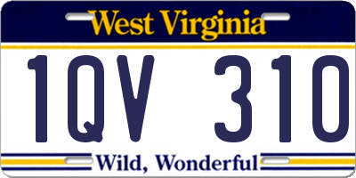 WV license plate 1QV310